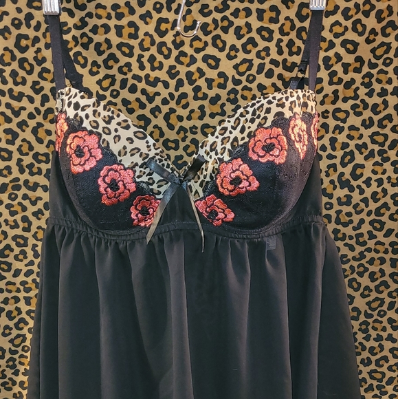 Cacique Mesh Babydoll Lingerie - Picture 1 of 9